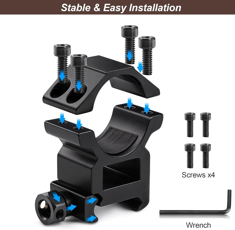 KKIKK 1 inch Scope Rings for Picatinny Rail, 2-PCS Scope Mount Rings - Image 5